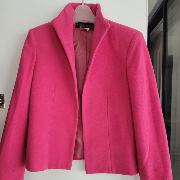 Attractive pink wool open front jacket - Picture 1 of 5